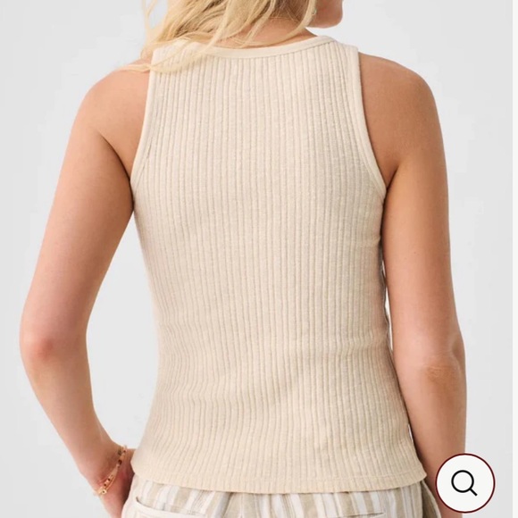 🎉HP🎉 Faherty Cambria Rib Tank in Egret - Picture 2 of 2